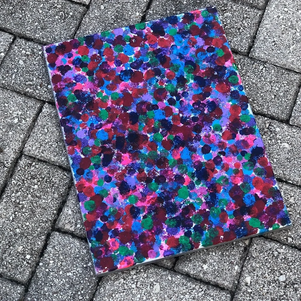 HANDCRAFTED VIBRANT COLORFUL ABSTRACT DOTS PAINTING